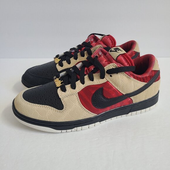 NEW Nike Dunk By You Custom Shoes FJ2253-901 Size 7.5 Beige Red